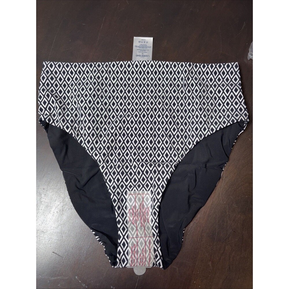 Lands End Reversible Swim Bottoms Diamond Size 10